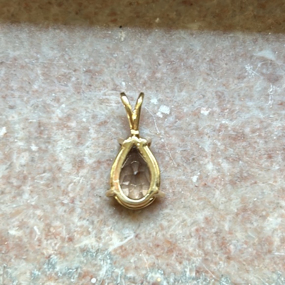 Smoky Topaz 10k Gold Pendant - Picture 10 of 11